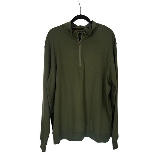 ALLEN EDMONDS QUARTER ZIP SWEATER HUNTER GREEN SIZE XXL - Picture 1 of 4
